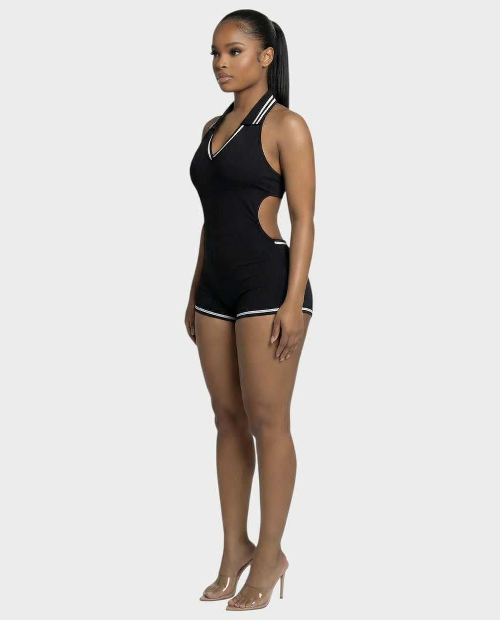 JEYNE Backless Halter Sleeveless Romper