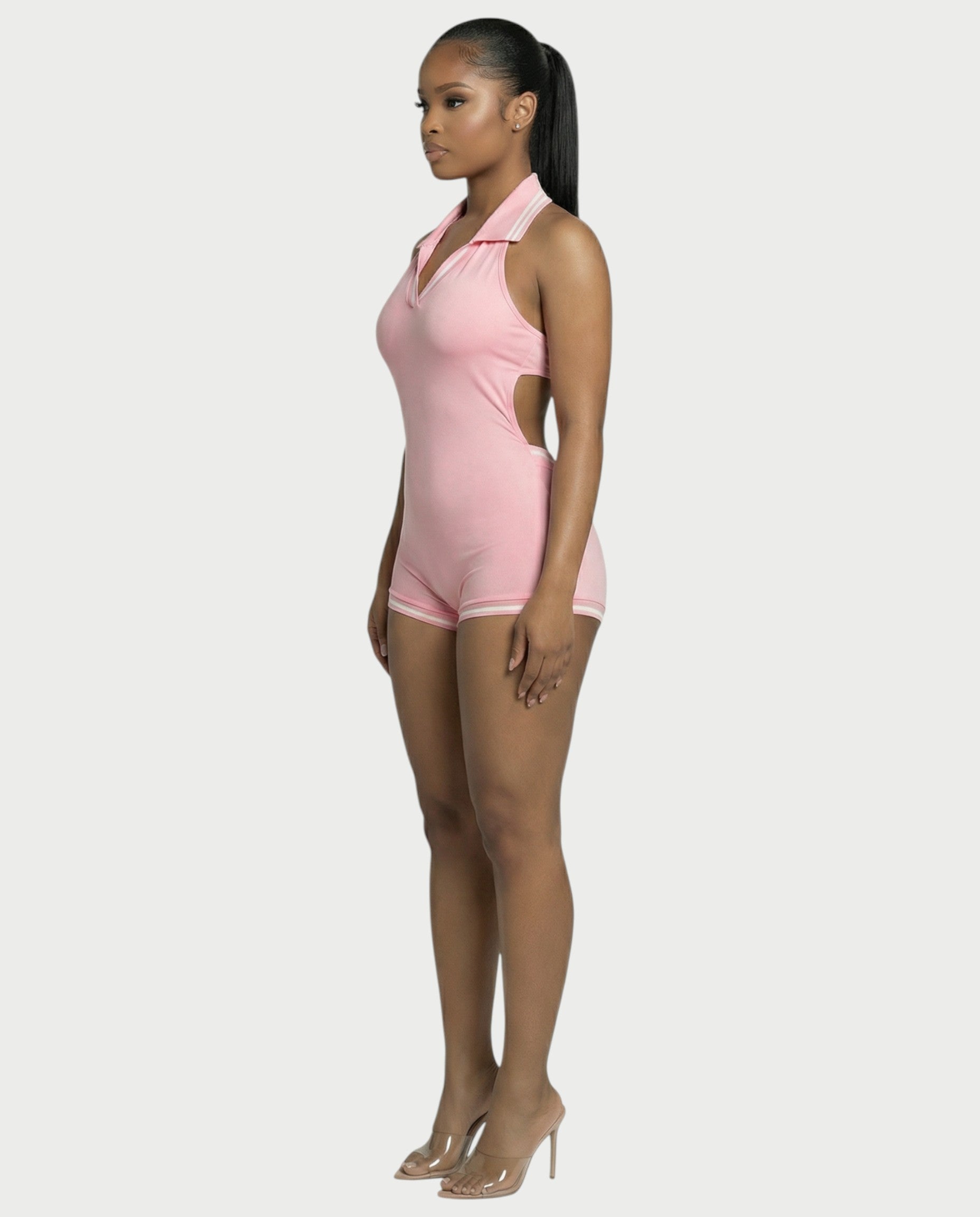 JEYNE Backless Halter Sleeveless Romper