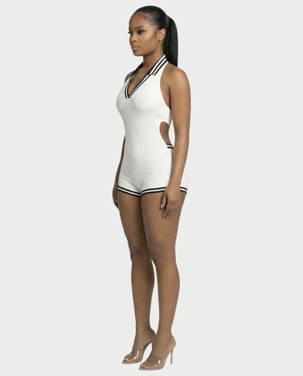 JEYNE Backless Halter Sleeveless Romper
