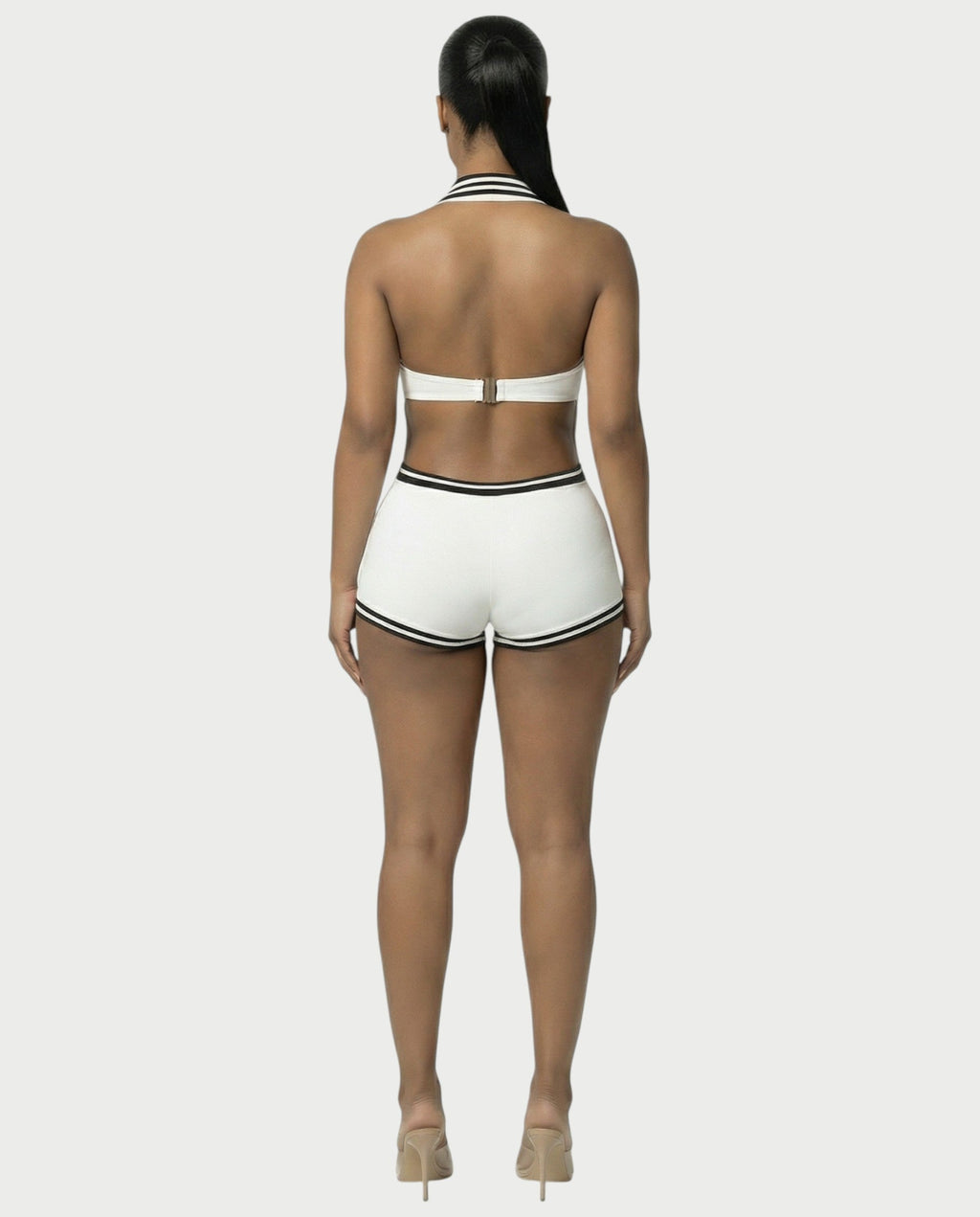 JEYNE Backless Halter Sleeveless Romper