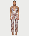 AMETHYST Printed Halter Neck Sleeveless Jumpsuit