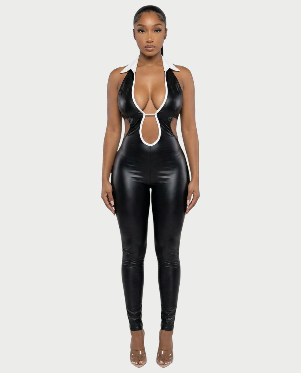 RAQUEL Faux Leather Jumpsuit