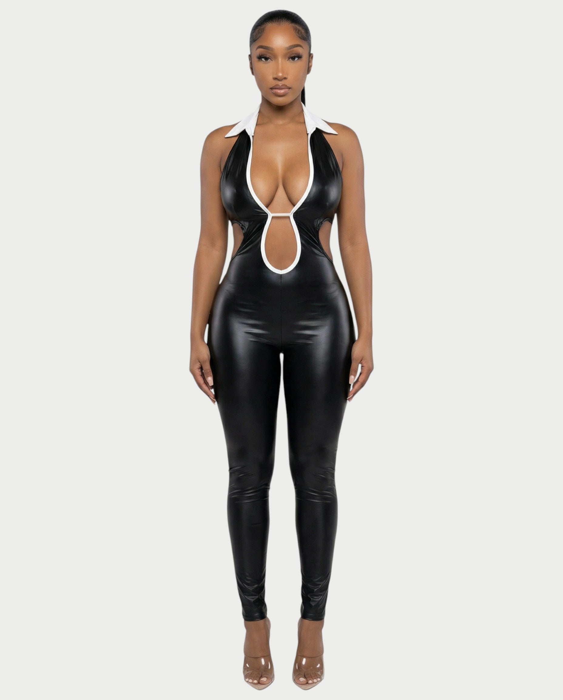 RAQUEL Faux Leather Jumpsuit