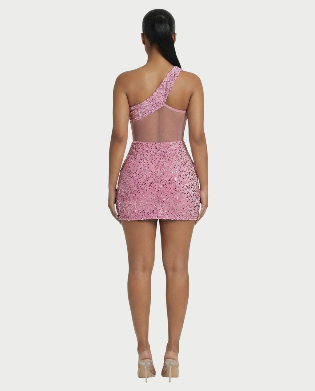 SARA One-shoulder Sequin Mini Dress