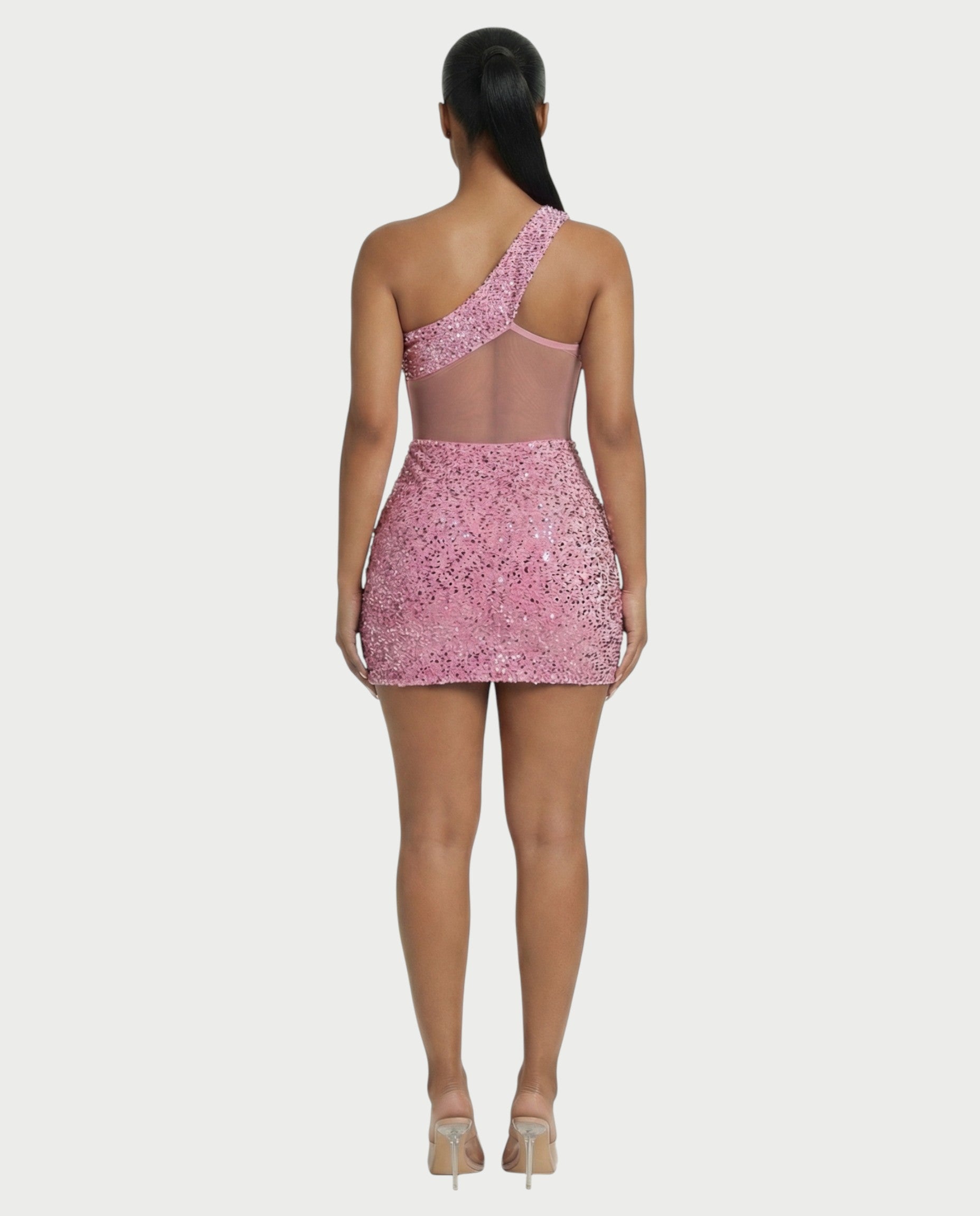 SARA One-shoulder Sequin Mini Dress