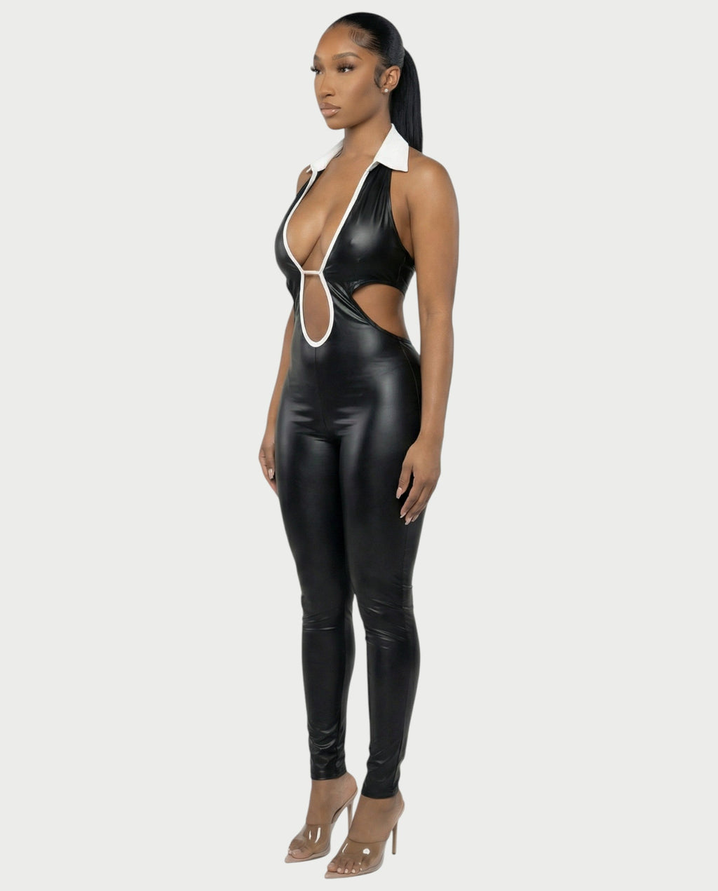 RAQUEL Faux Leather Jumpsuit