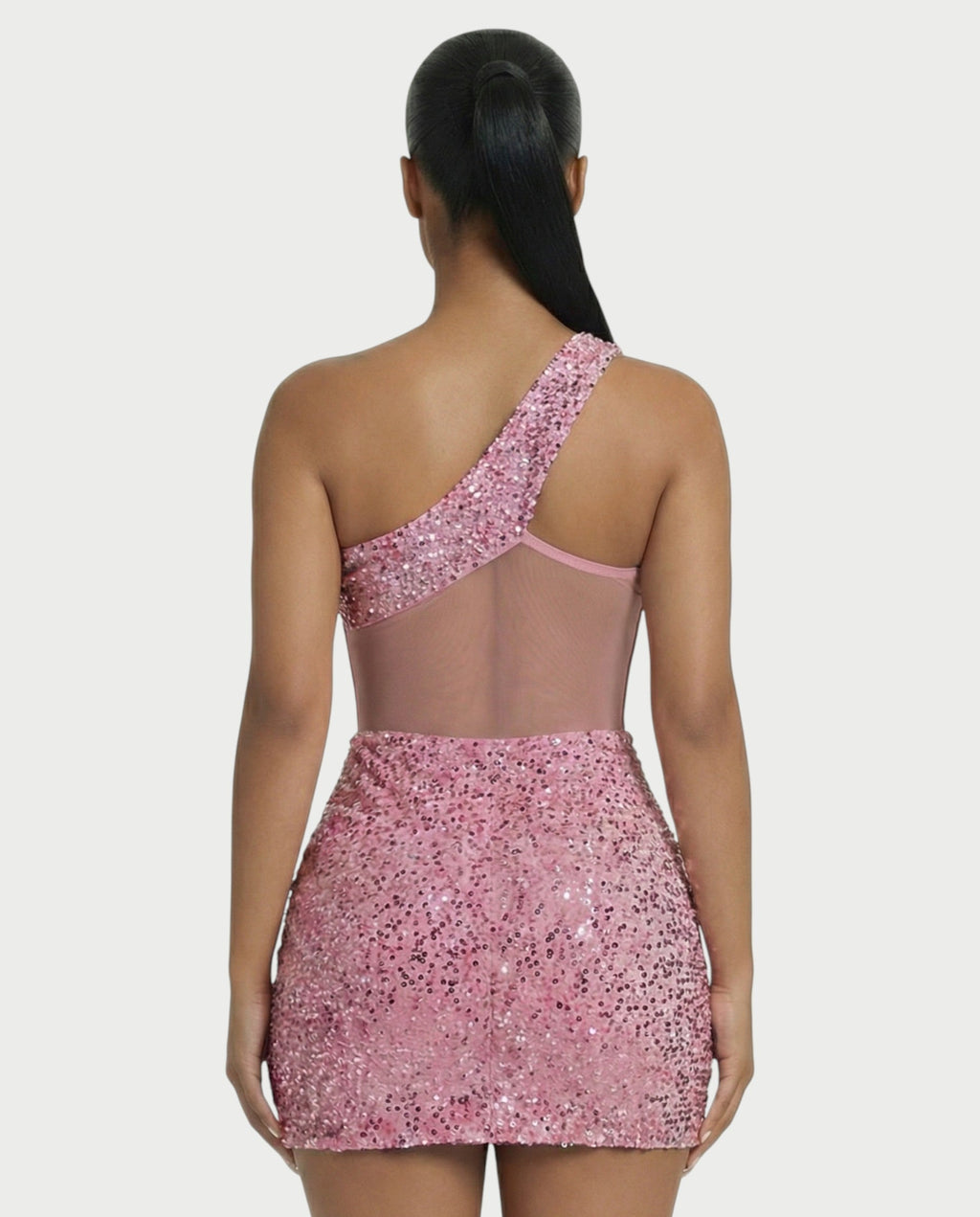 SARA One-shoulder Sequin Mini Dress