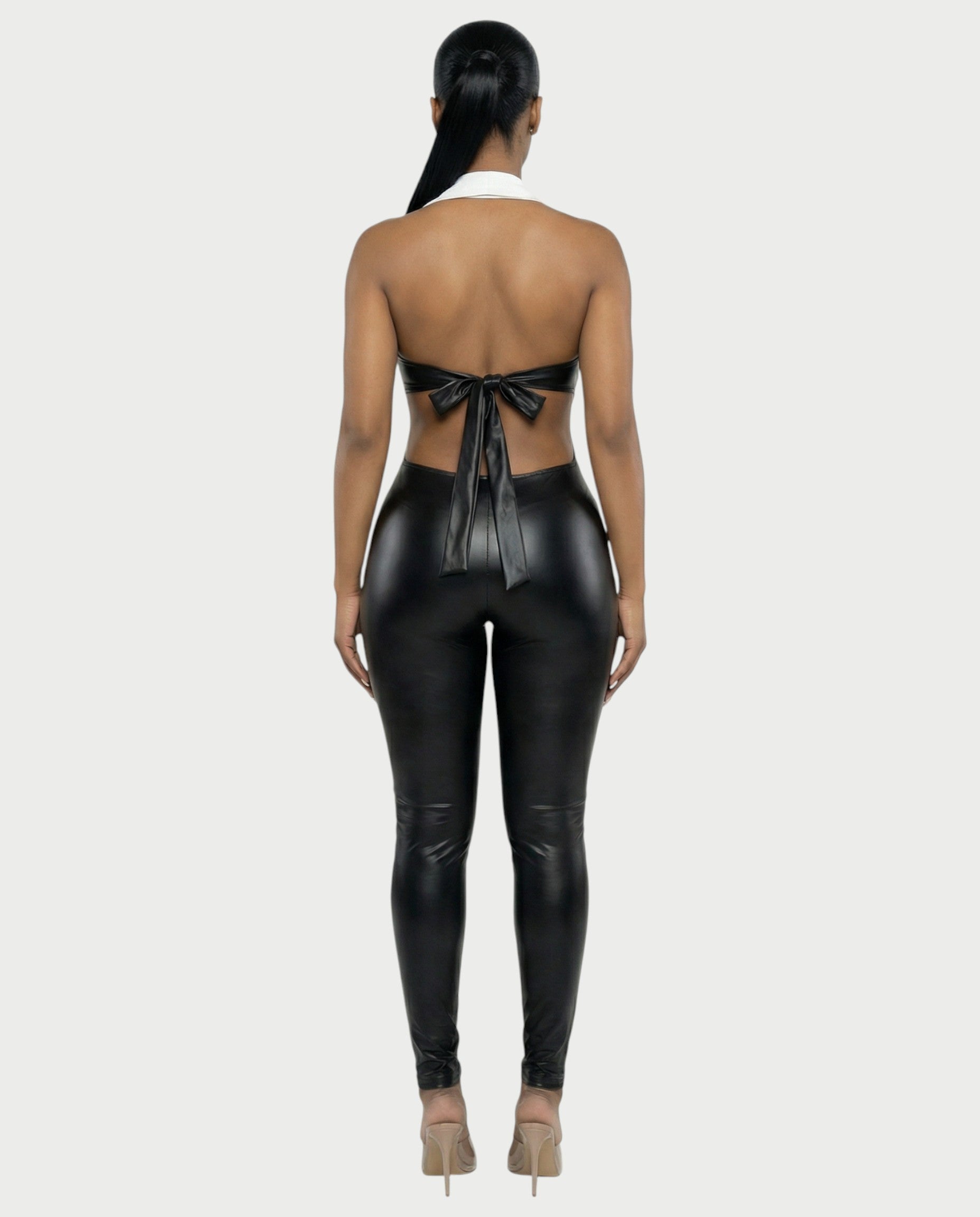RAQUEL Faux Leather Jumpsuit