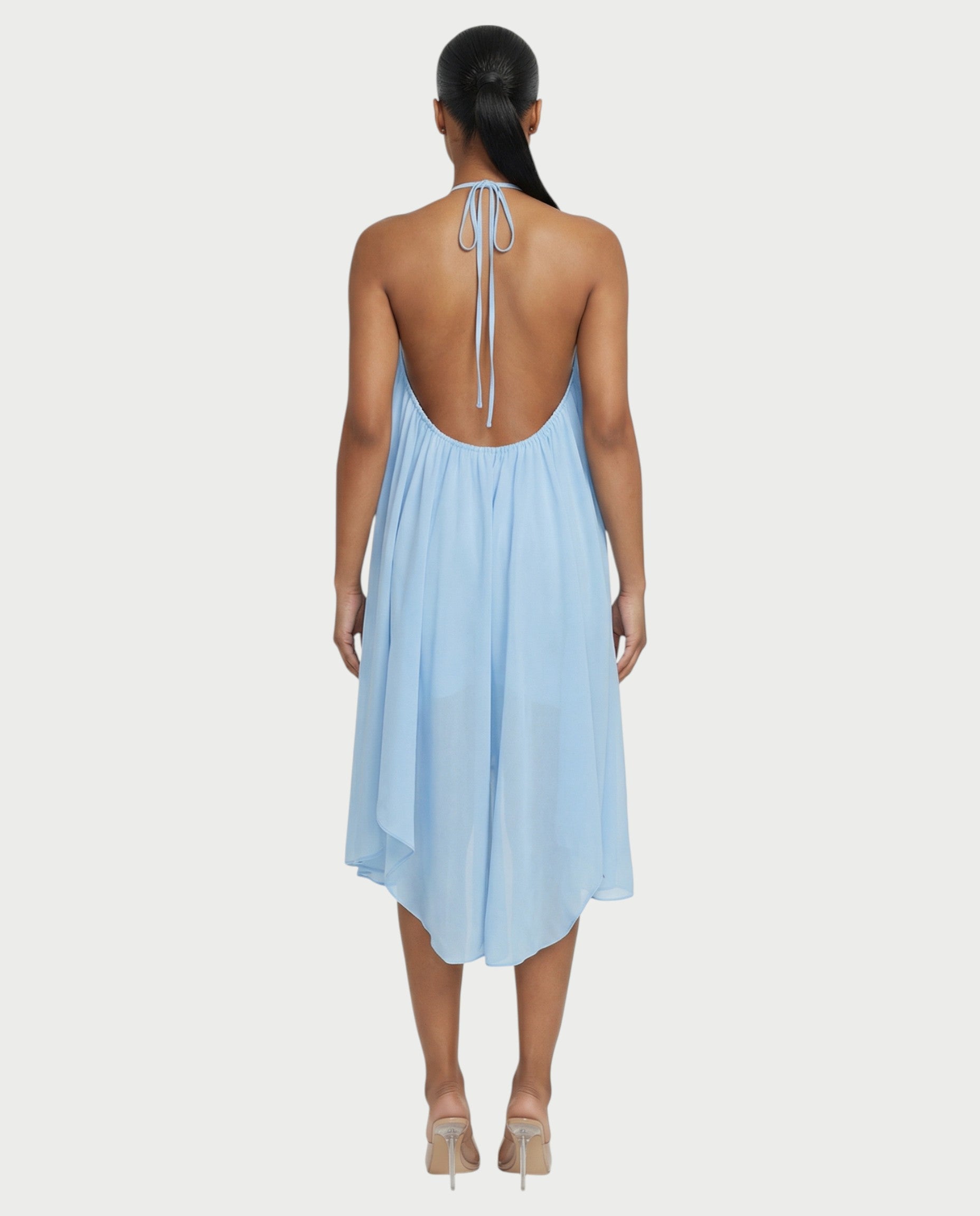 ZIANE Flowy Halter Mini Dress