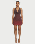 IMOGEN Rhinestone Embellished Cowl Neck Mini Dress