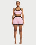 KAMRYN Contrast Trim Top & Shorts Set