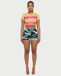ESTELLE Mesh Crop Top & Shorts Set