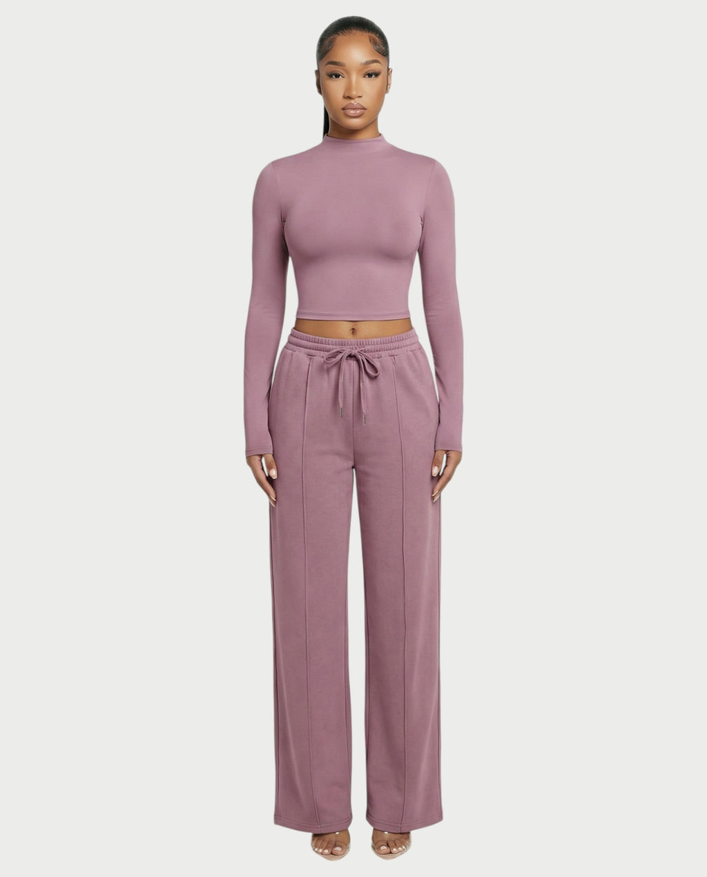 Wide-Leg Drawstring Sweatpants