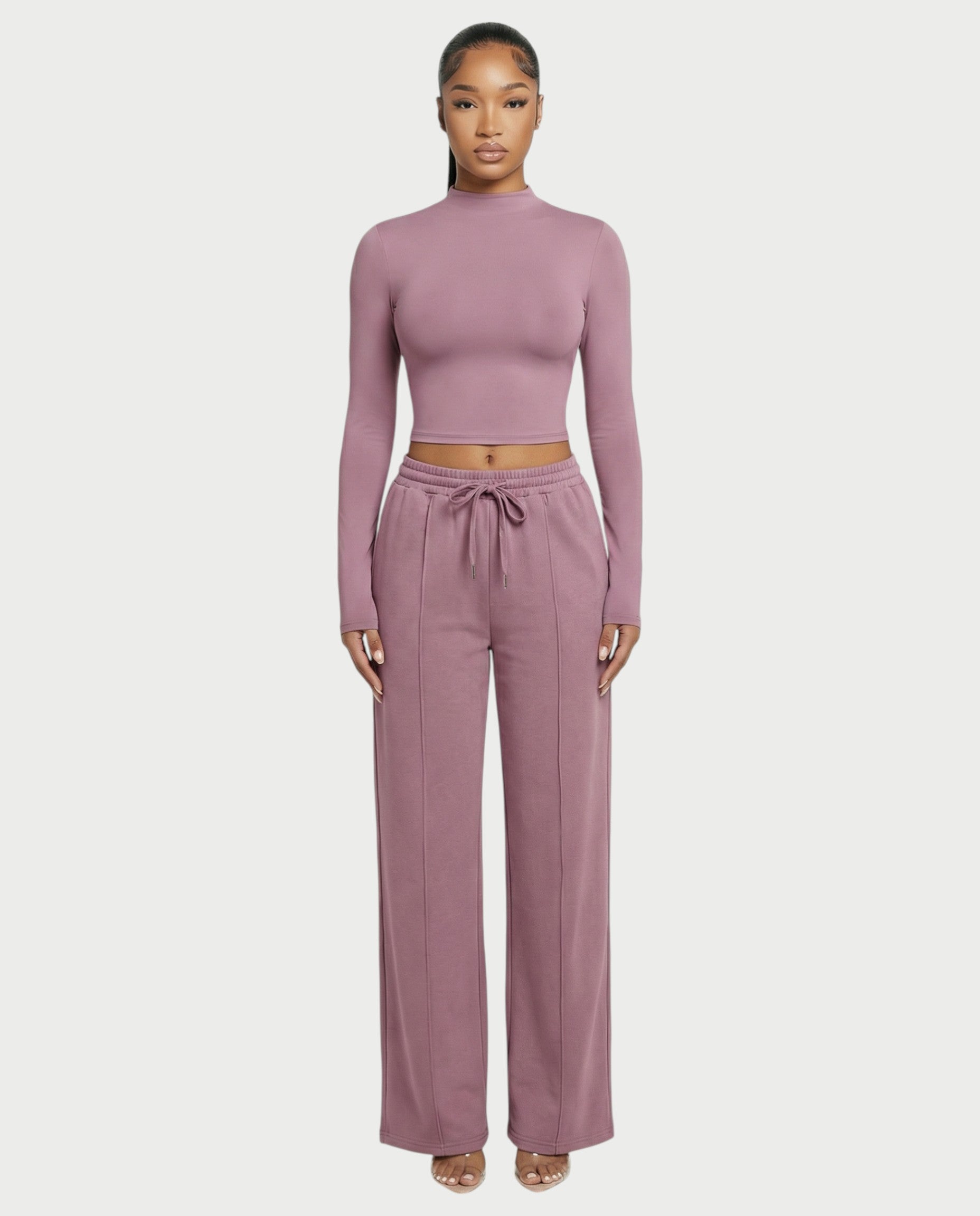 Mock Neck Seamless Long Sleeve Top