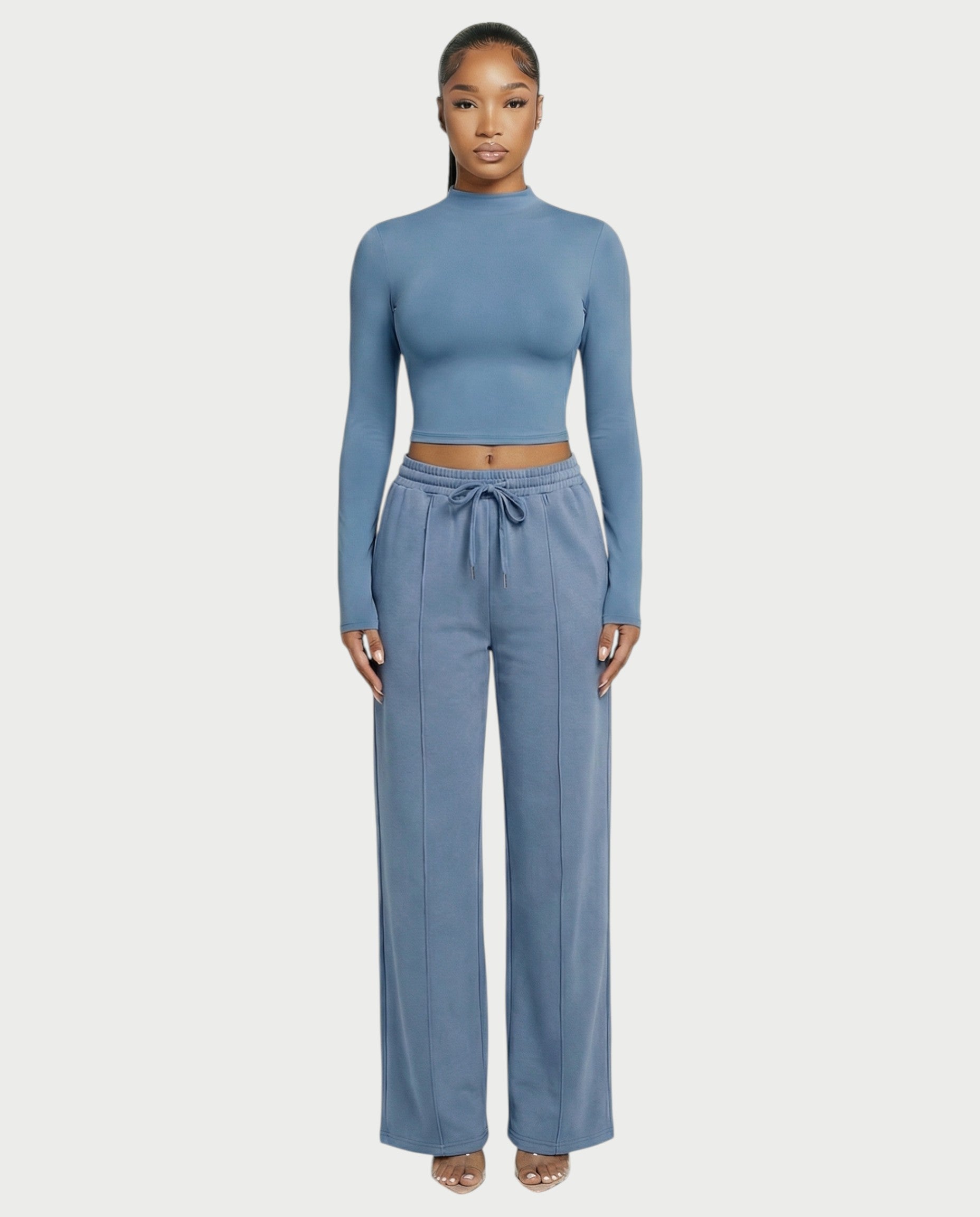 Wide-Leg Drawstring Sweatpants