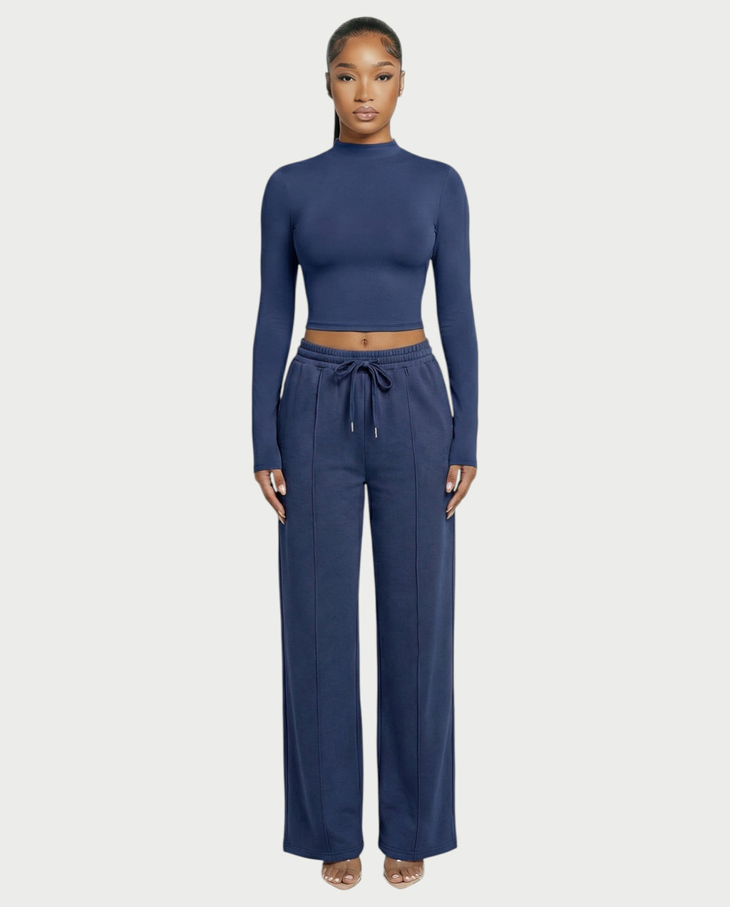 Wide-Leg Drawstring Sweatpants