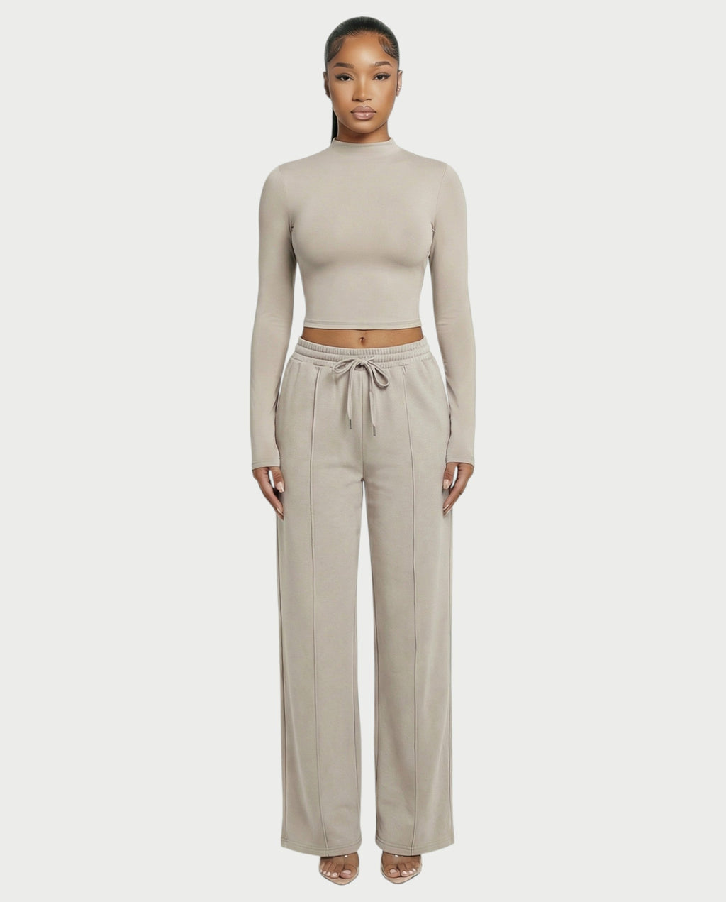 Mock Neck Seamless Long Sleeve Top