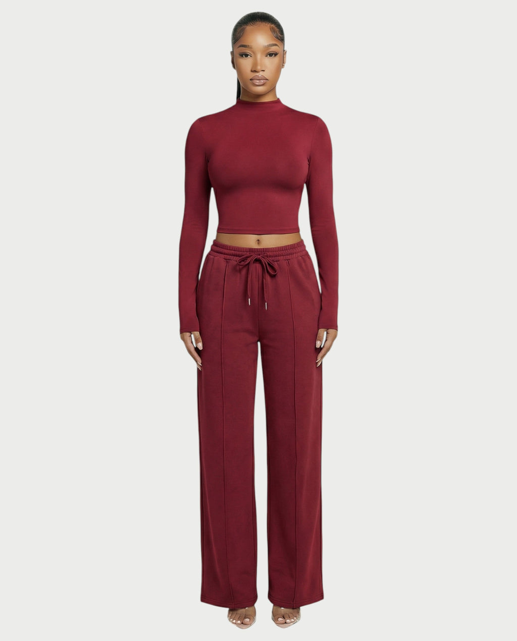 Wide-Leg Drawstring Sweatpants