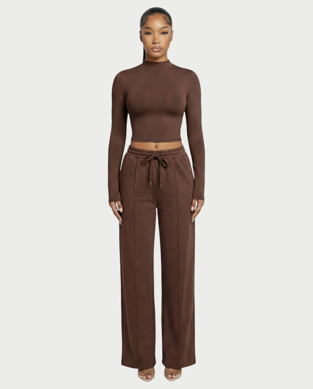Wide-Leg Drawstring Sweatpants