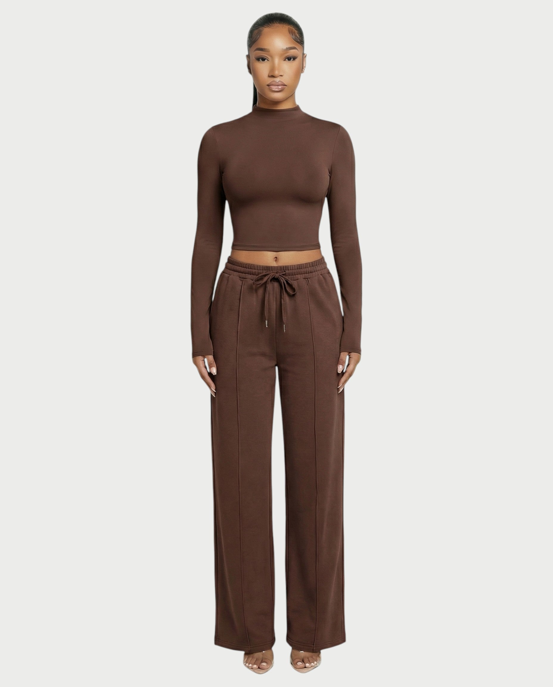 Wide-Leg Drawstring Sweatpants