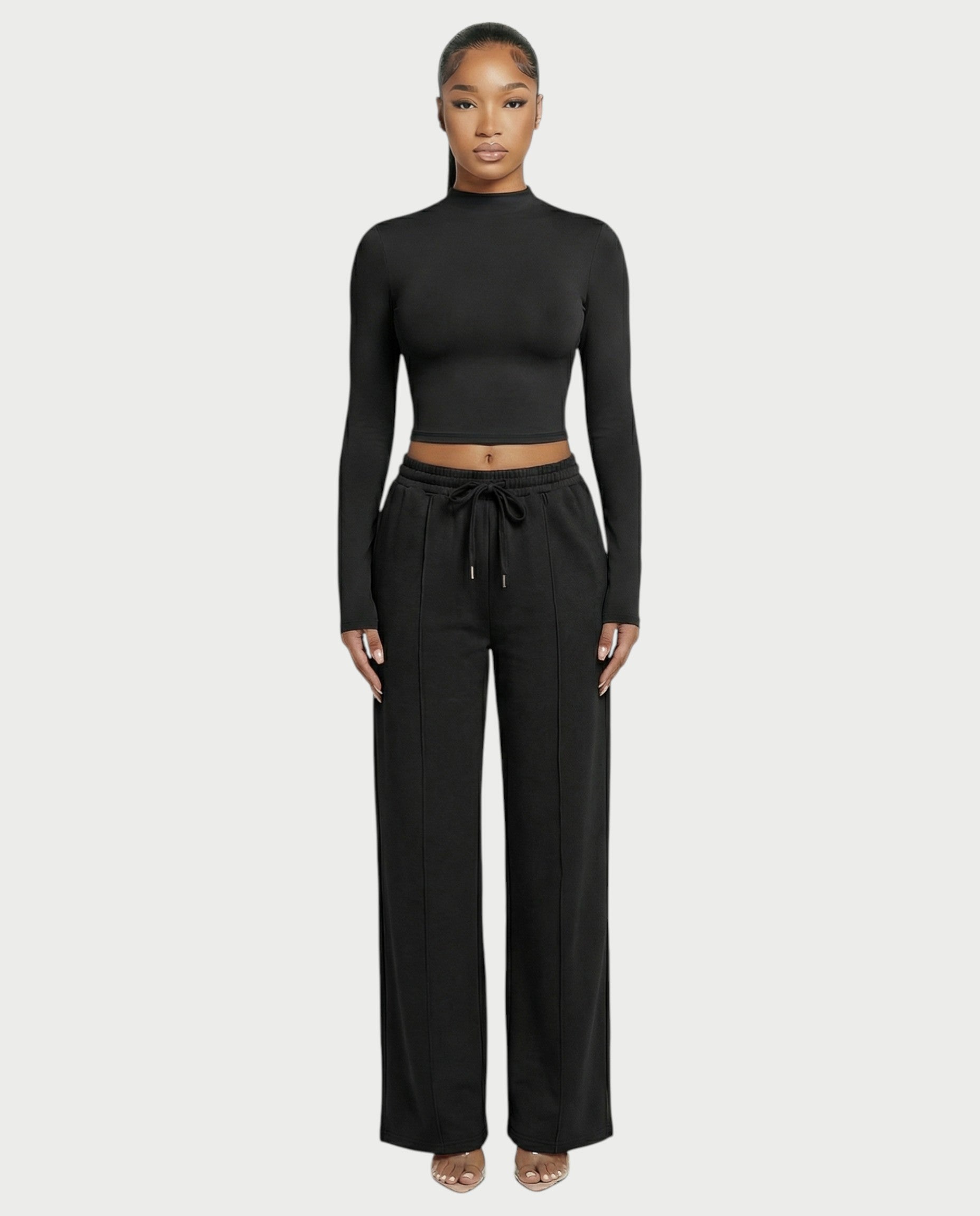 Mock Neck Seamless Long Sleeve Top