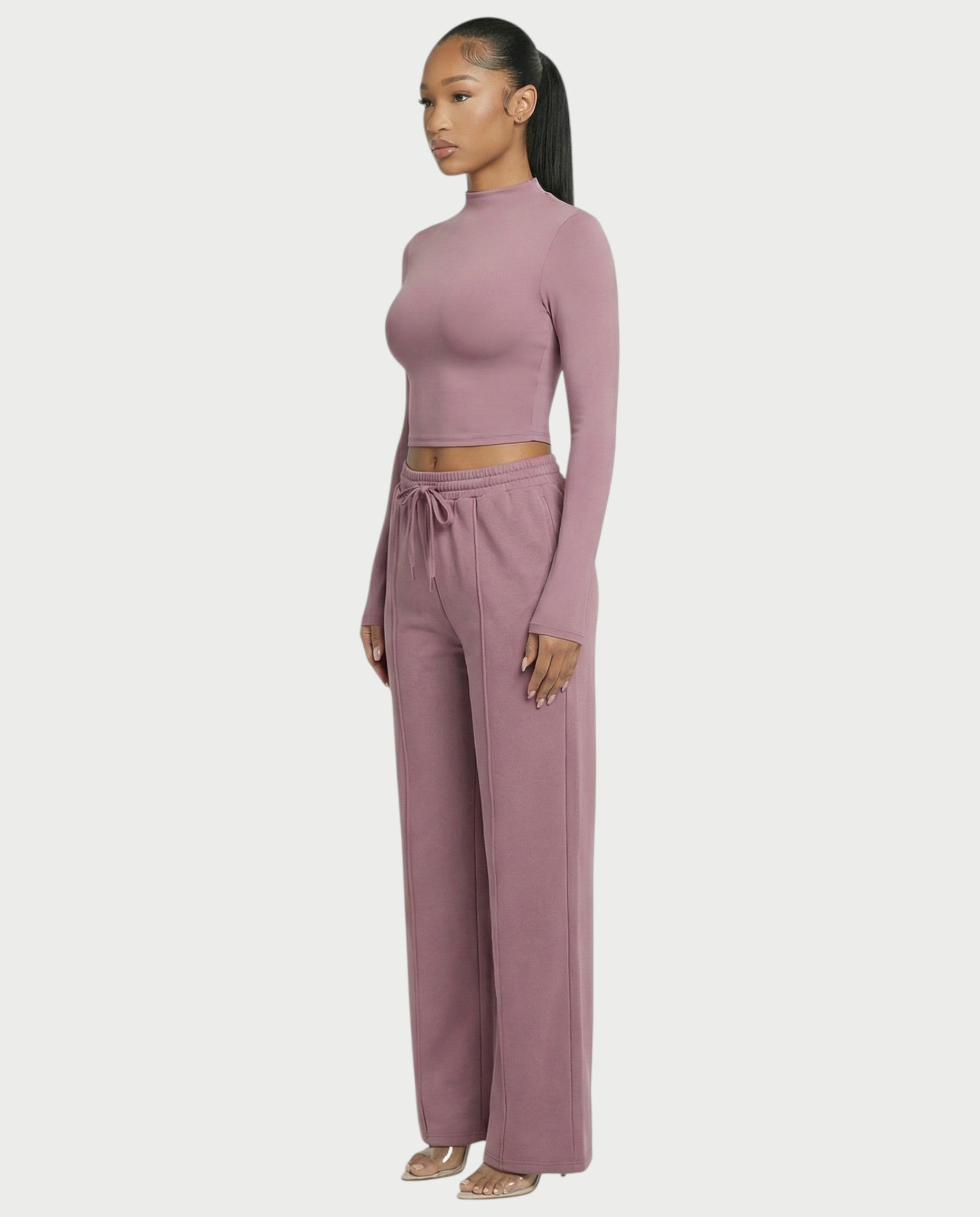Wide-Leg Drawstring Sweatpants