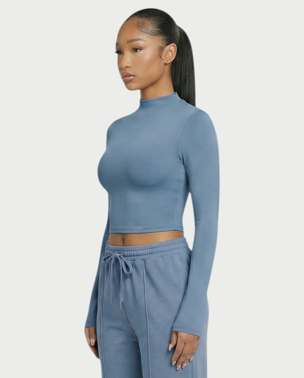 Mock Neck Seamless Long Sleeve Top