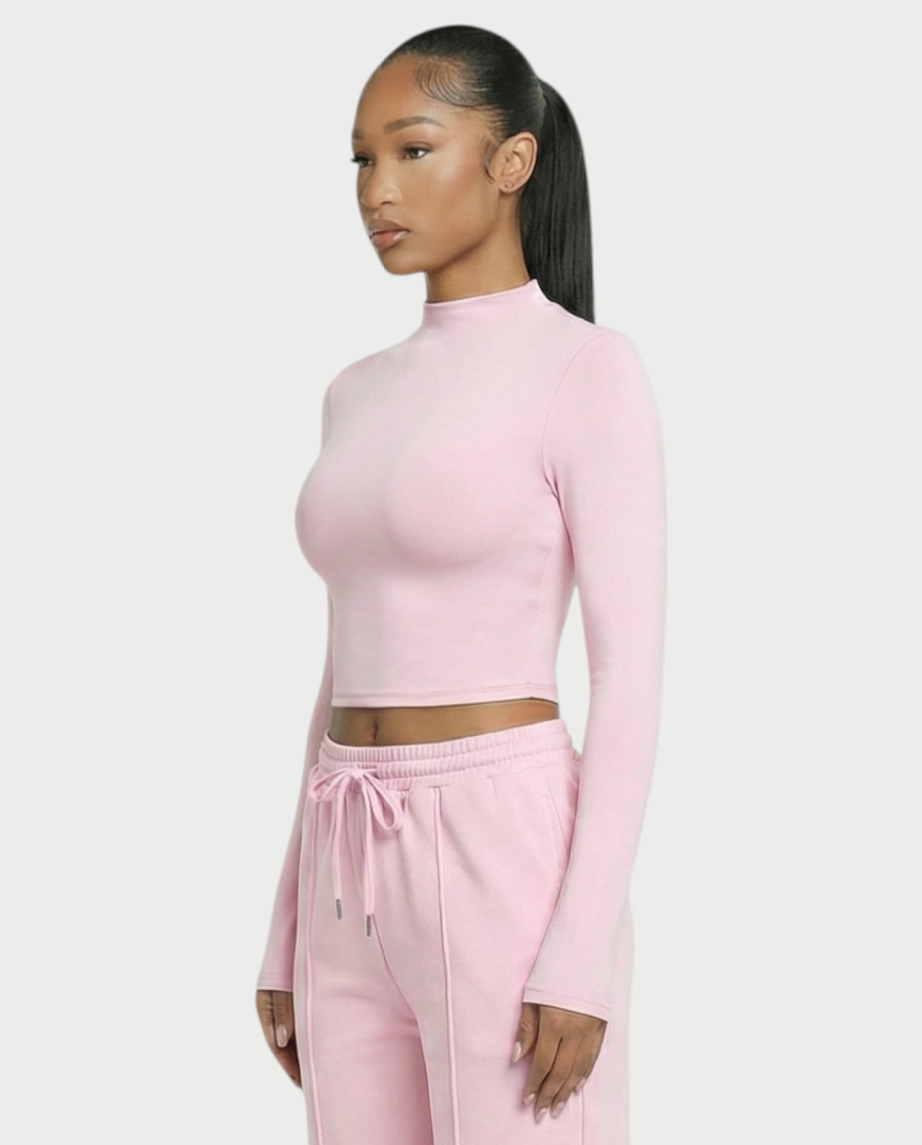 Mock Neck Seamless Long Sleeve Top