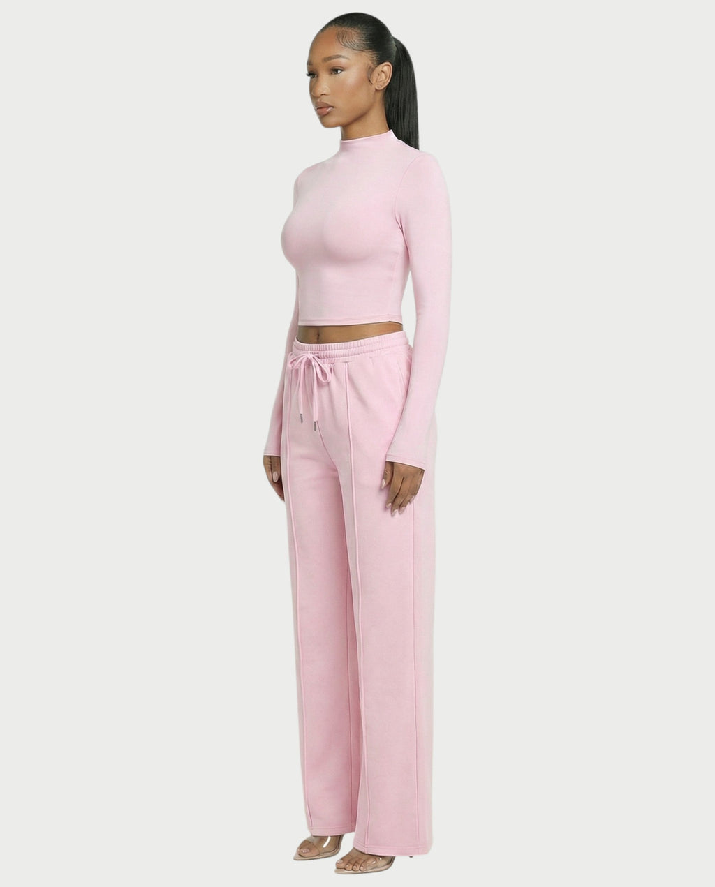 Wide-Leg Drawstring Sweatpants