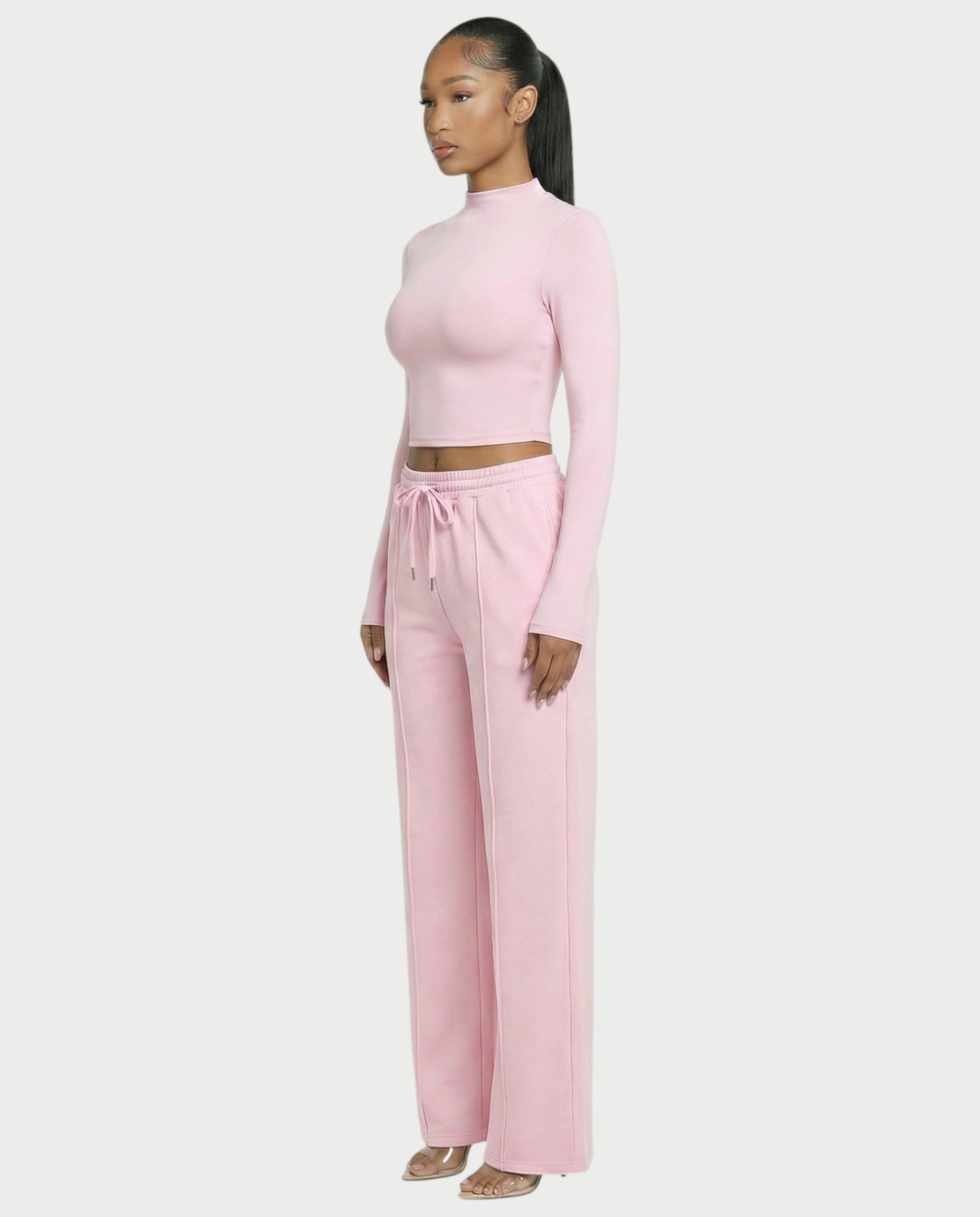 Wide-Leg Drawstring Sweatpants