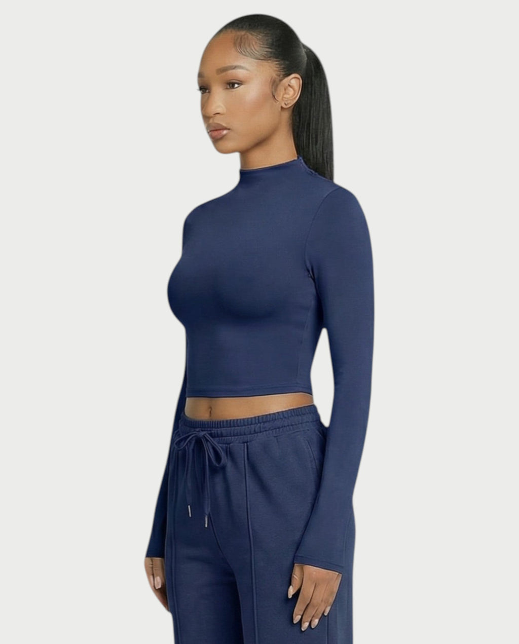 Mock Neck Seamless Long Sleeve Top