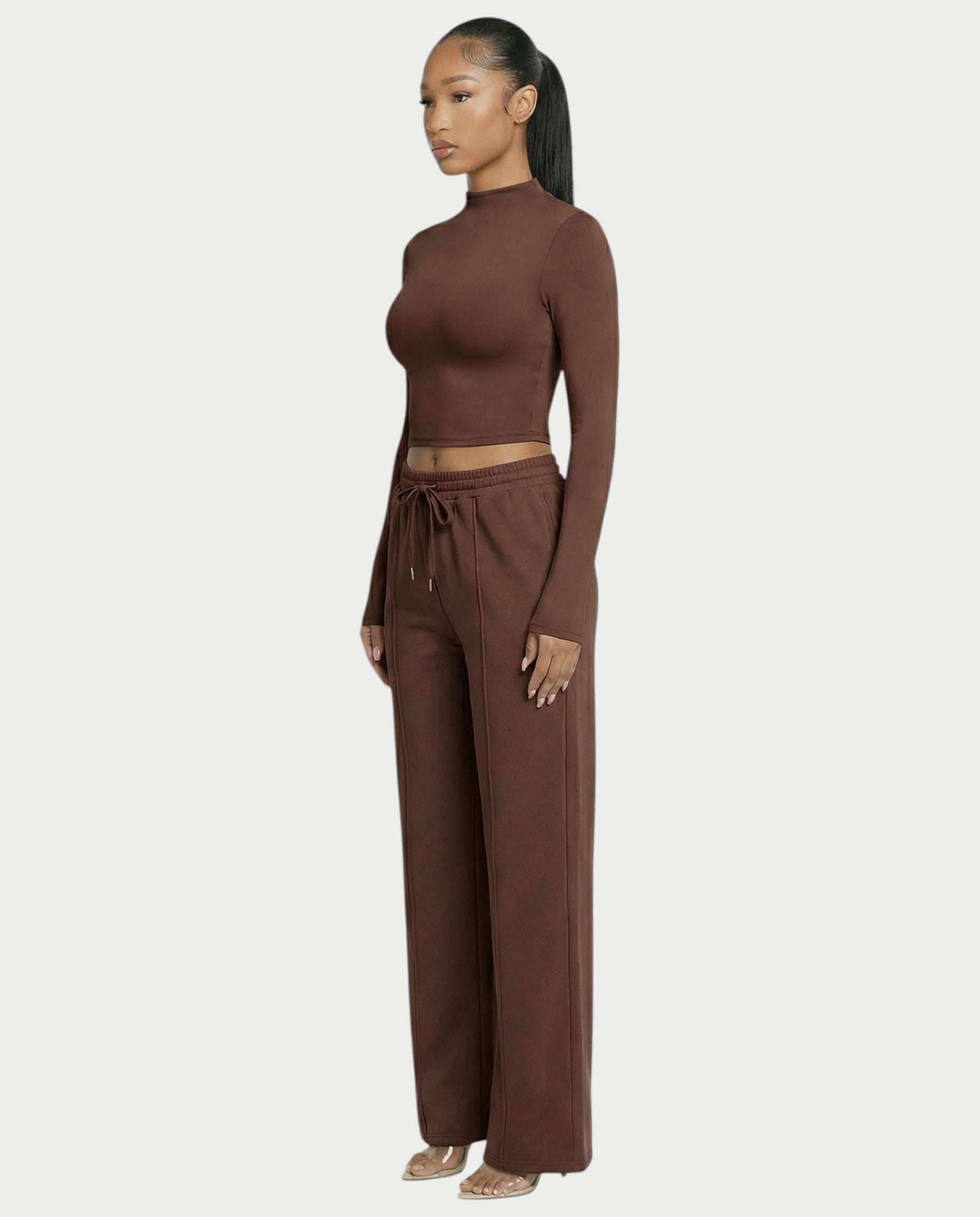 Wide-Leg Drawstring Sweatpants