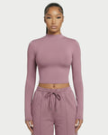 Mock Neck Seamless Long Sleeve Top