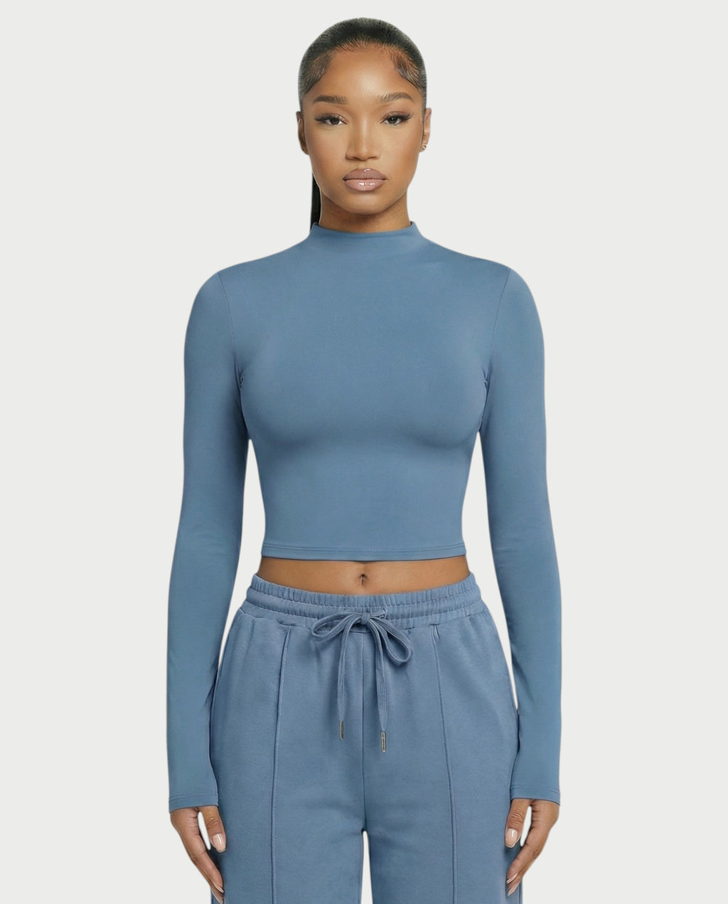 Mock Neck Seamless Long Sleeve Top