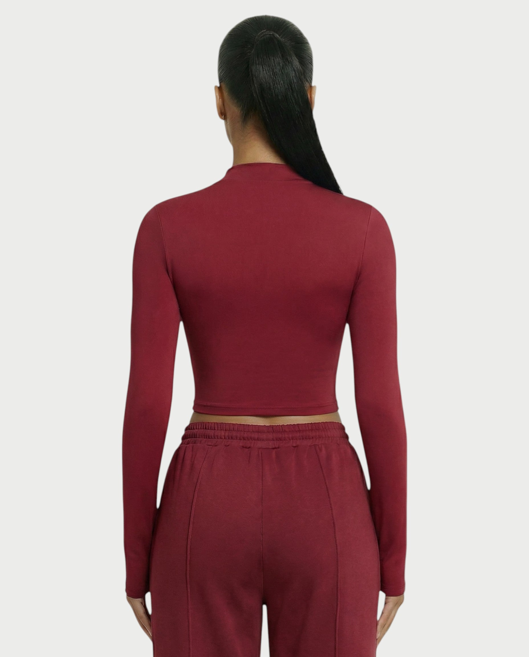 Mock Neck Seamless Long Sleeve Top