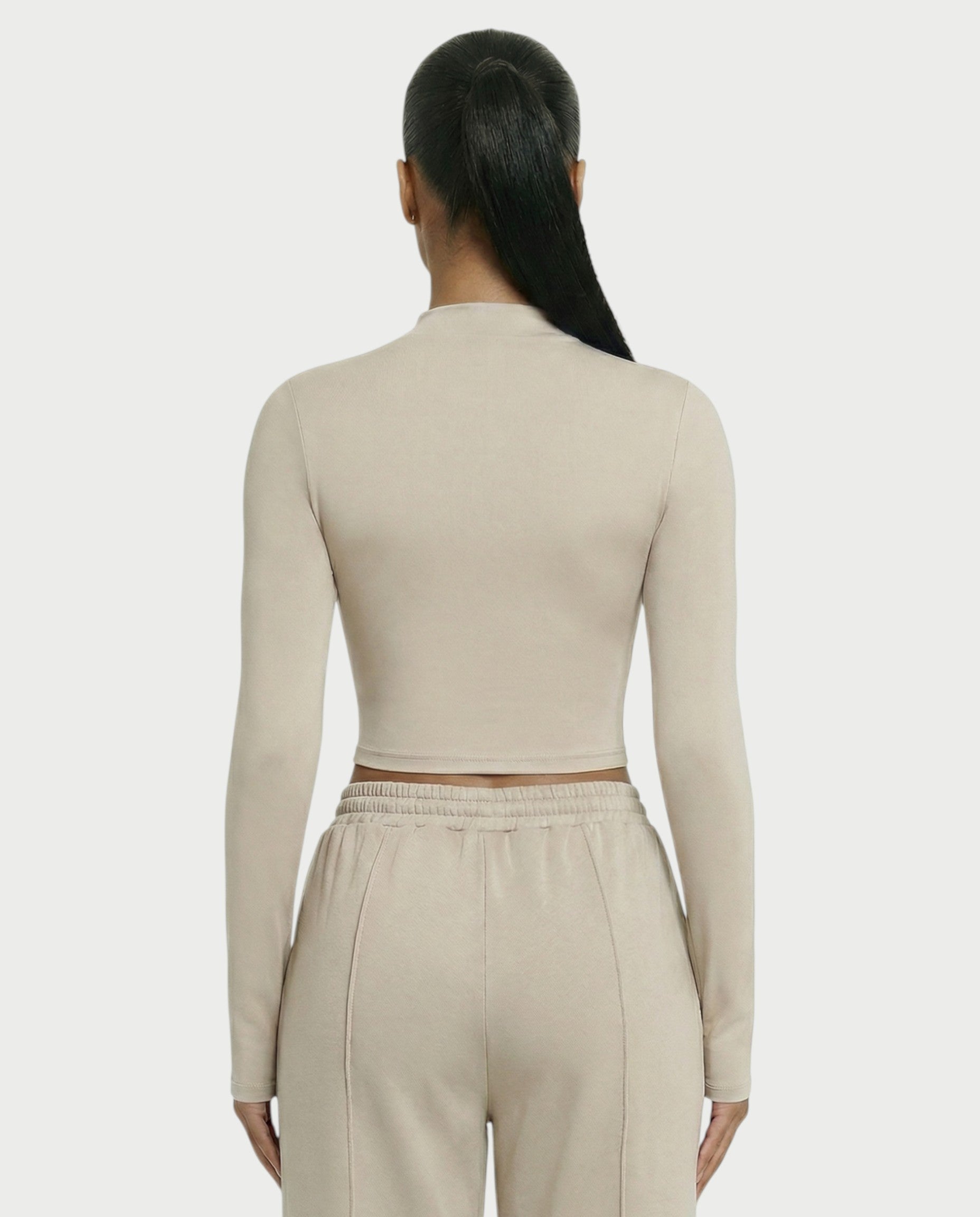 Mock Neck Seamless Long Sleeve Top