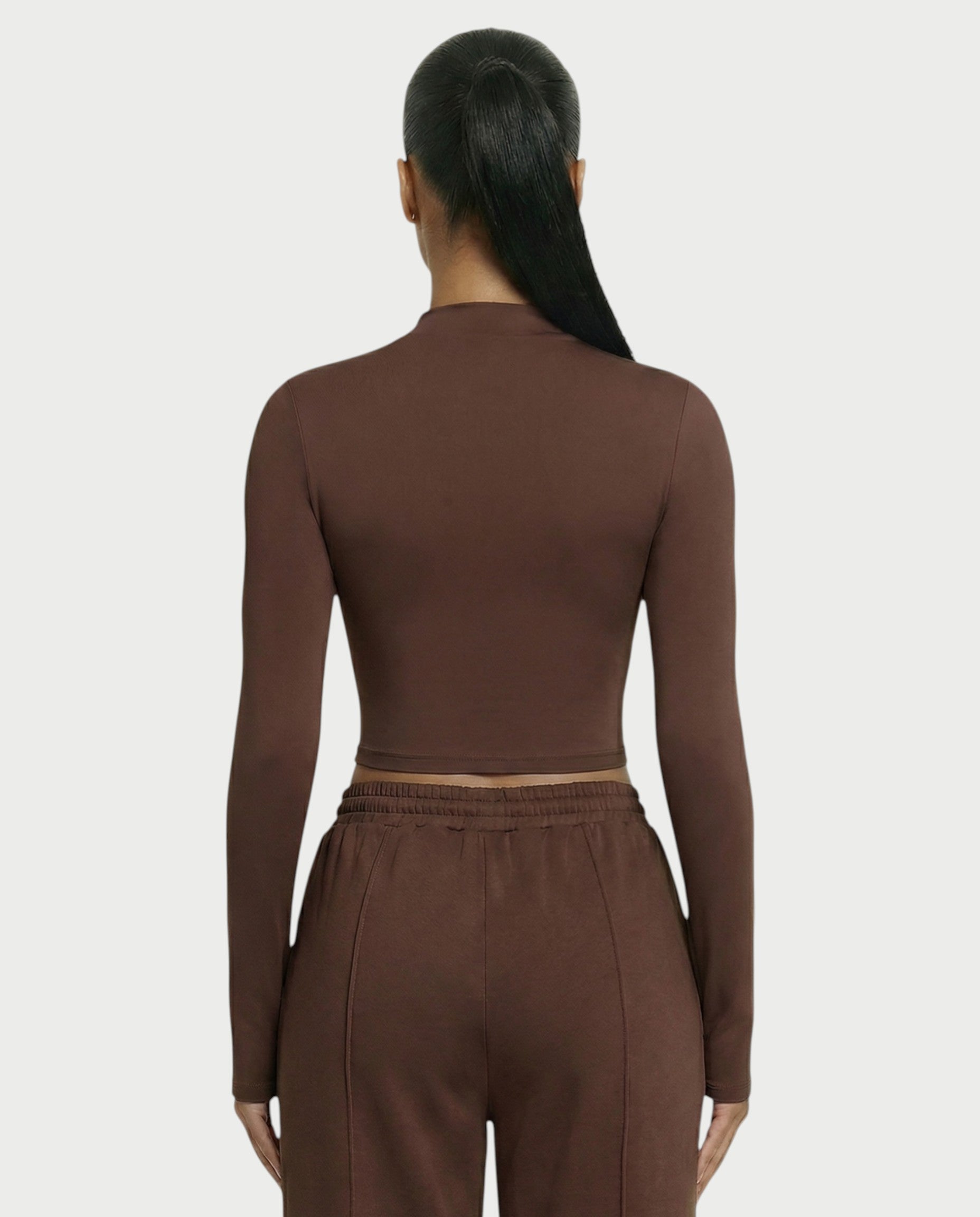 Mock Neck Seamless Long Sleeve Top