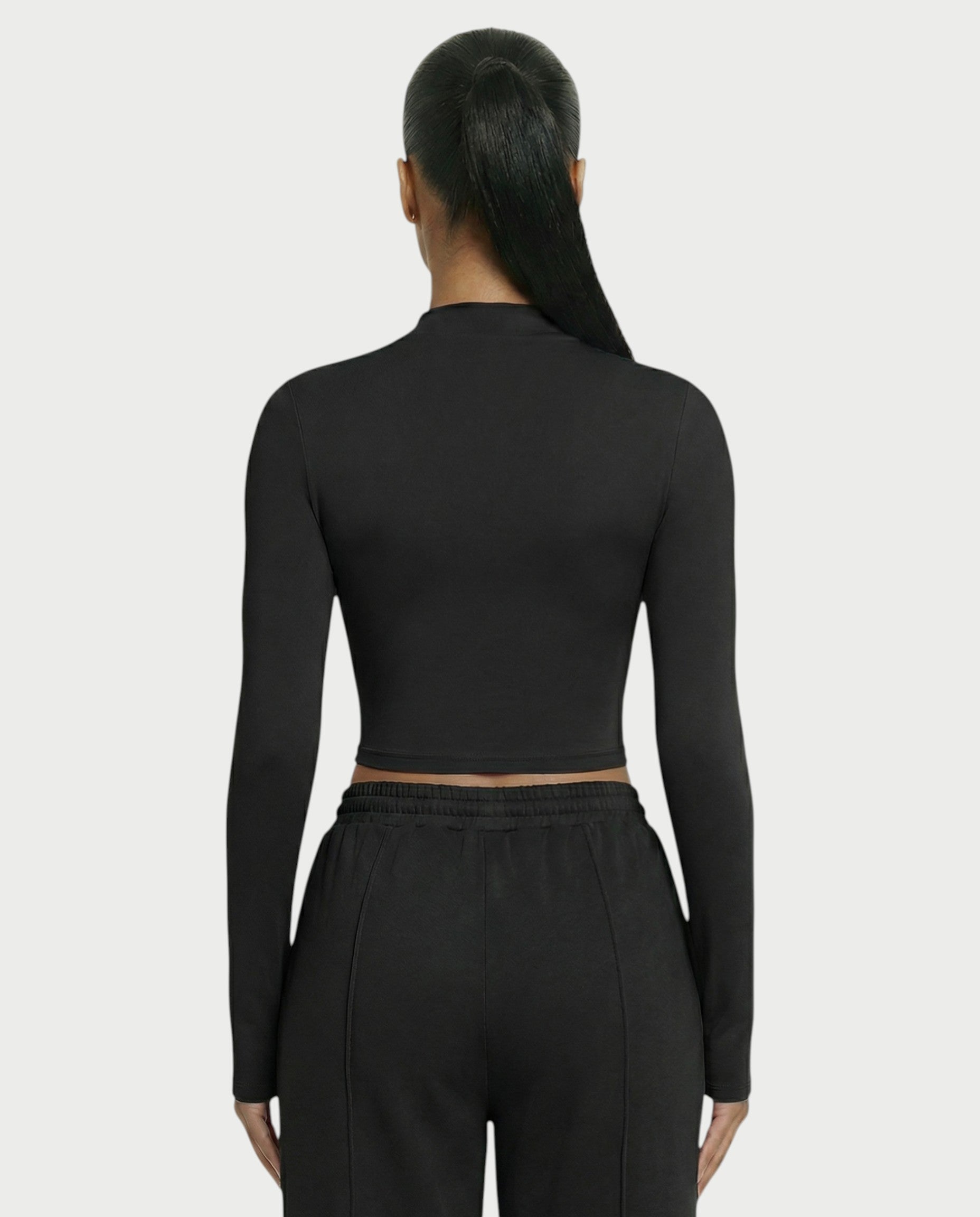 Mock Neck Seamless Long Sleeve Top