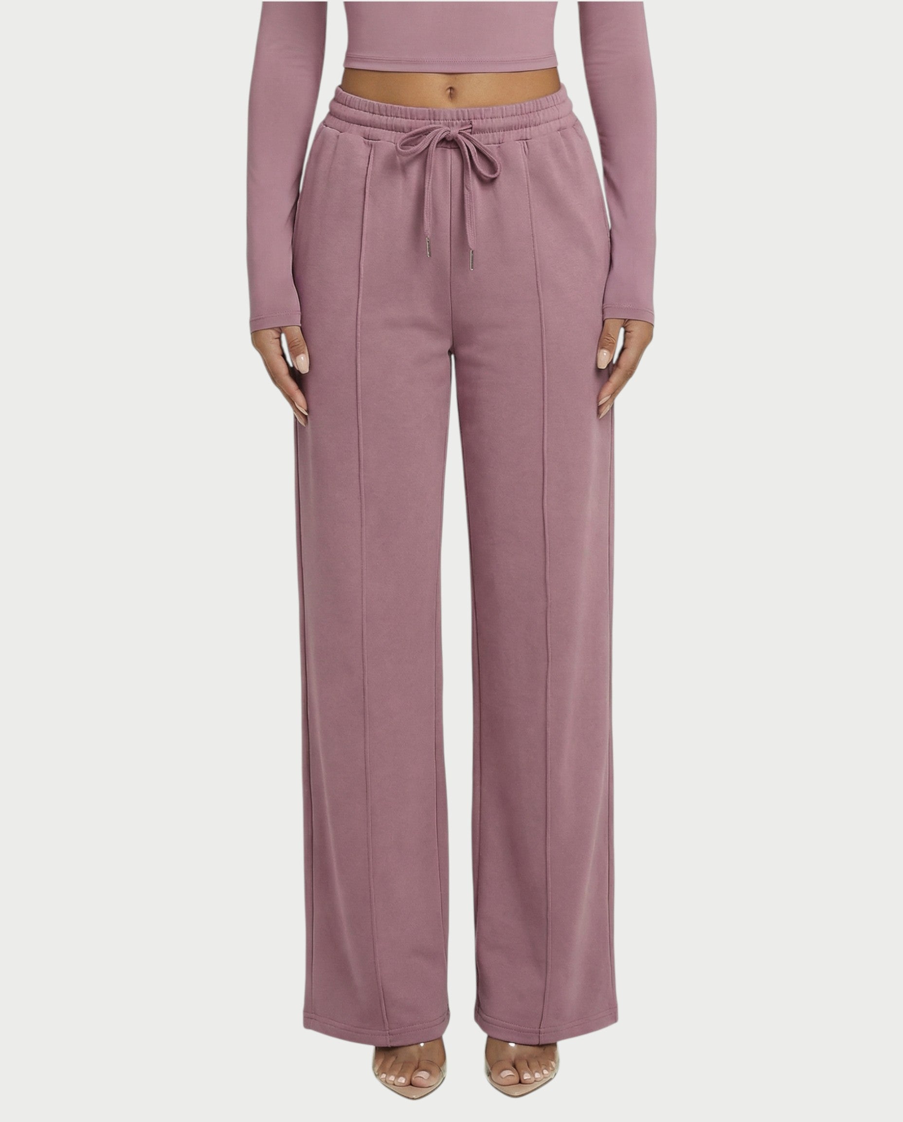 Wide-Leg Drawstring Sweatpants