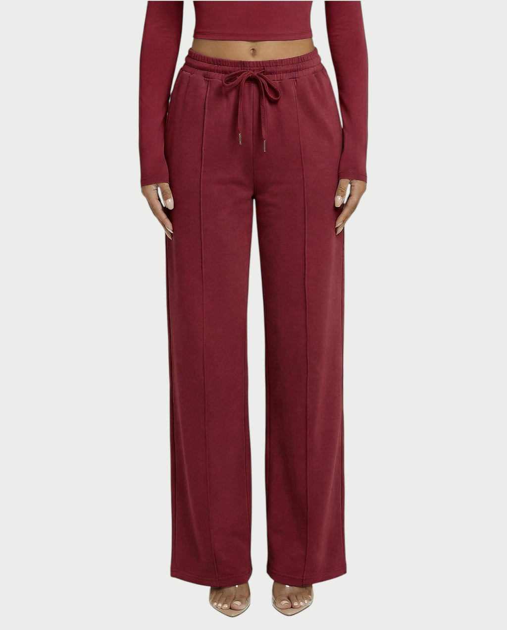Wide-Leg Drawstring Sweatpants