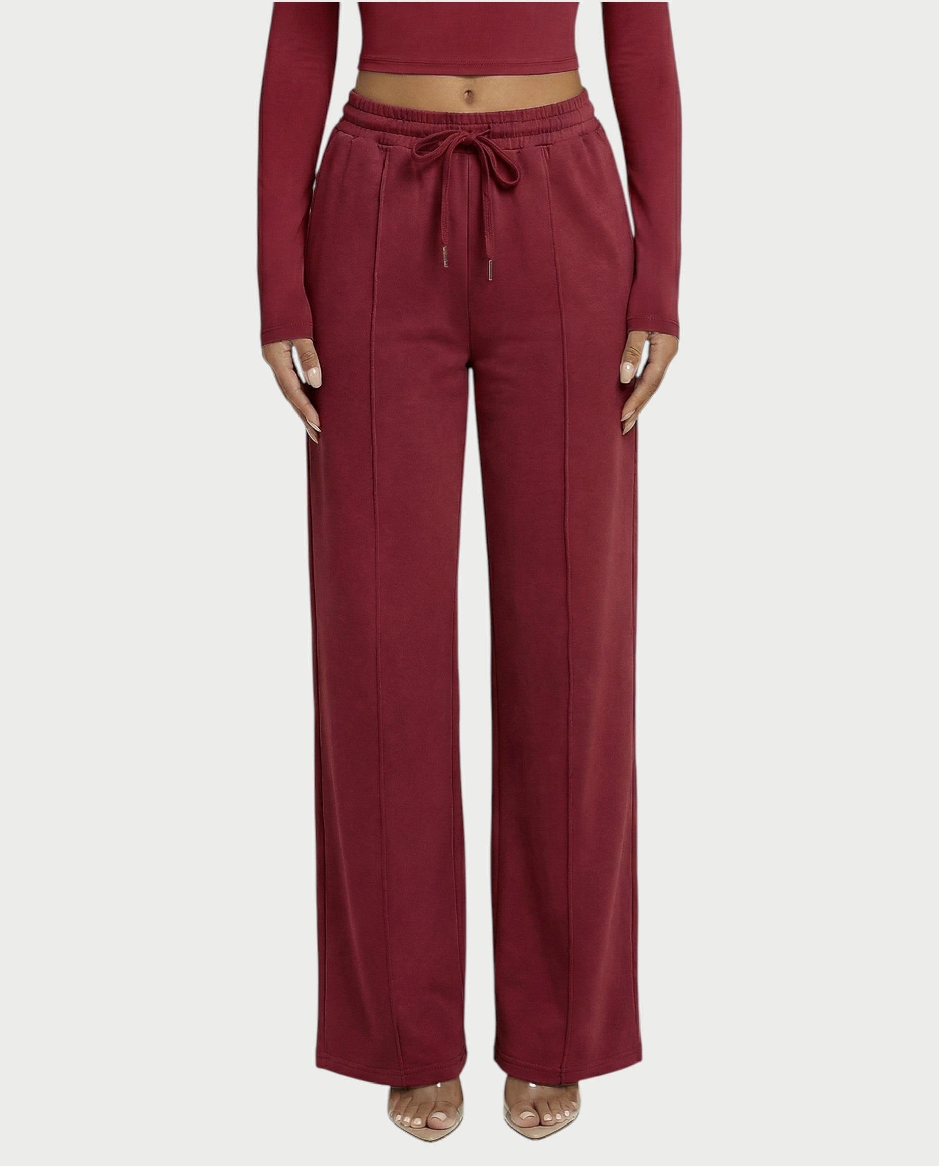 Wide-Leg Drawstring Sweatpants