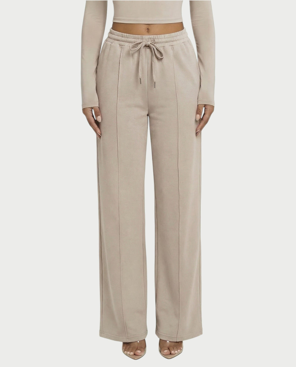 Wide-Leg Drawstring Sweatpants