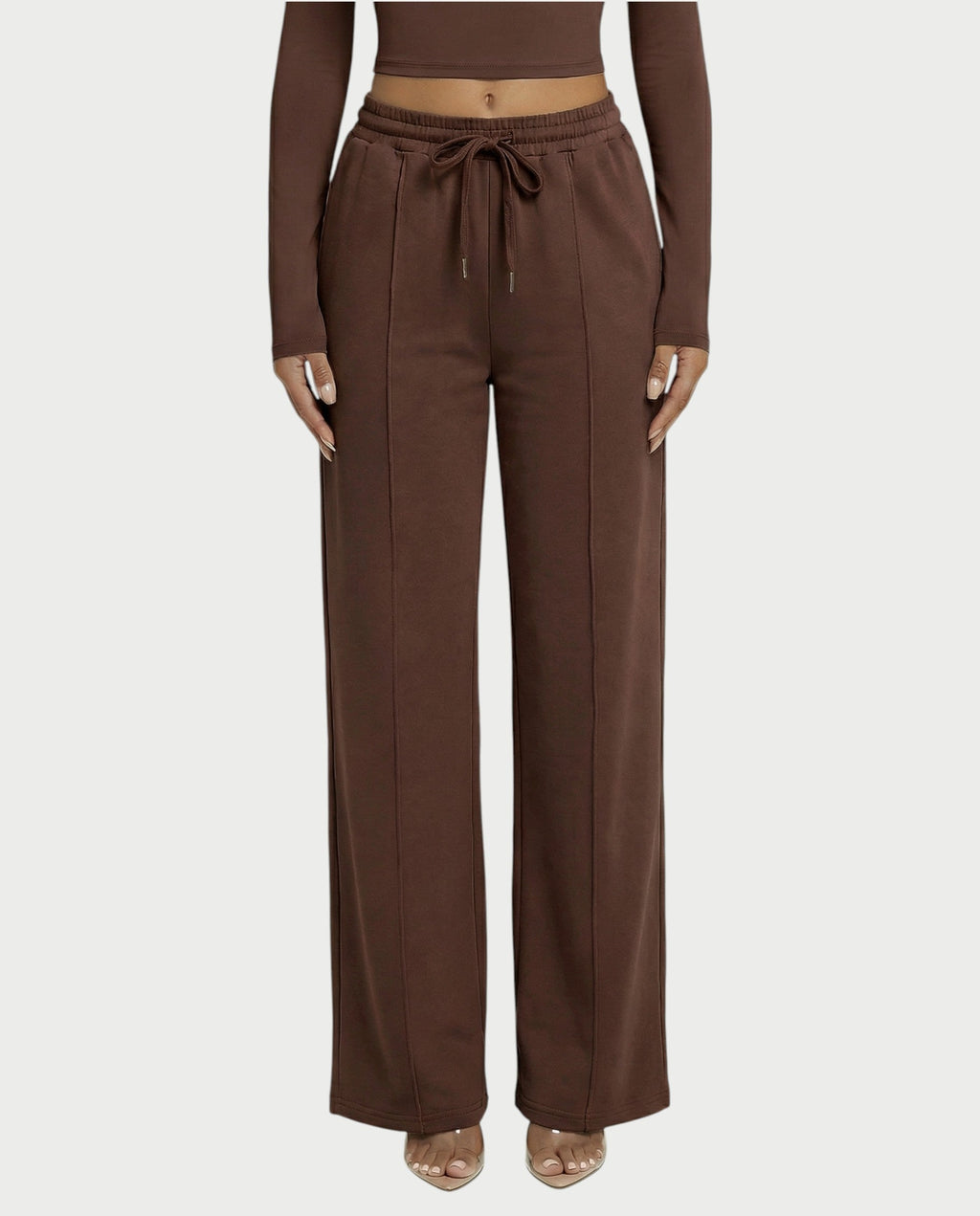 Wide-Leg Drawstring Sweatpants