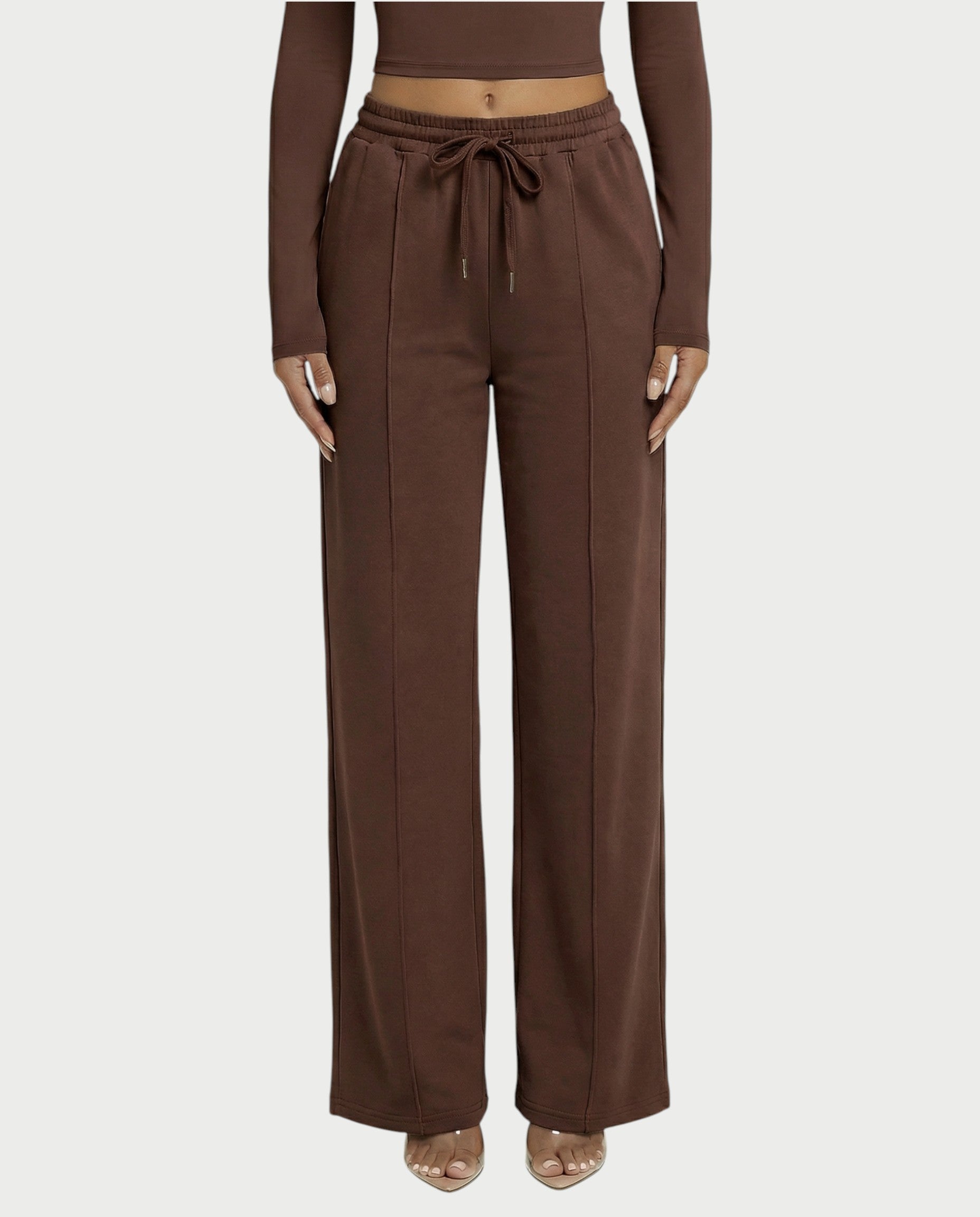 Wide-Leg Drawstring Sweatpants