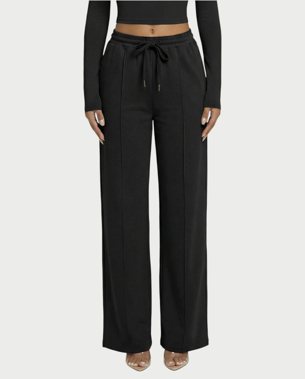 Wide-Leg Drawstring Sweatpants