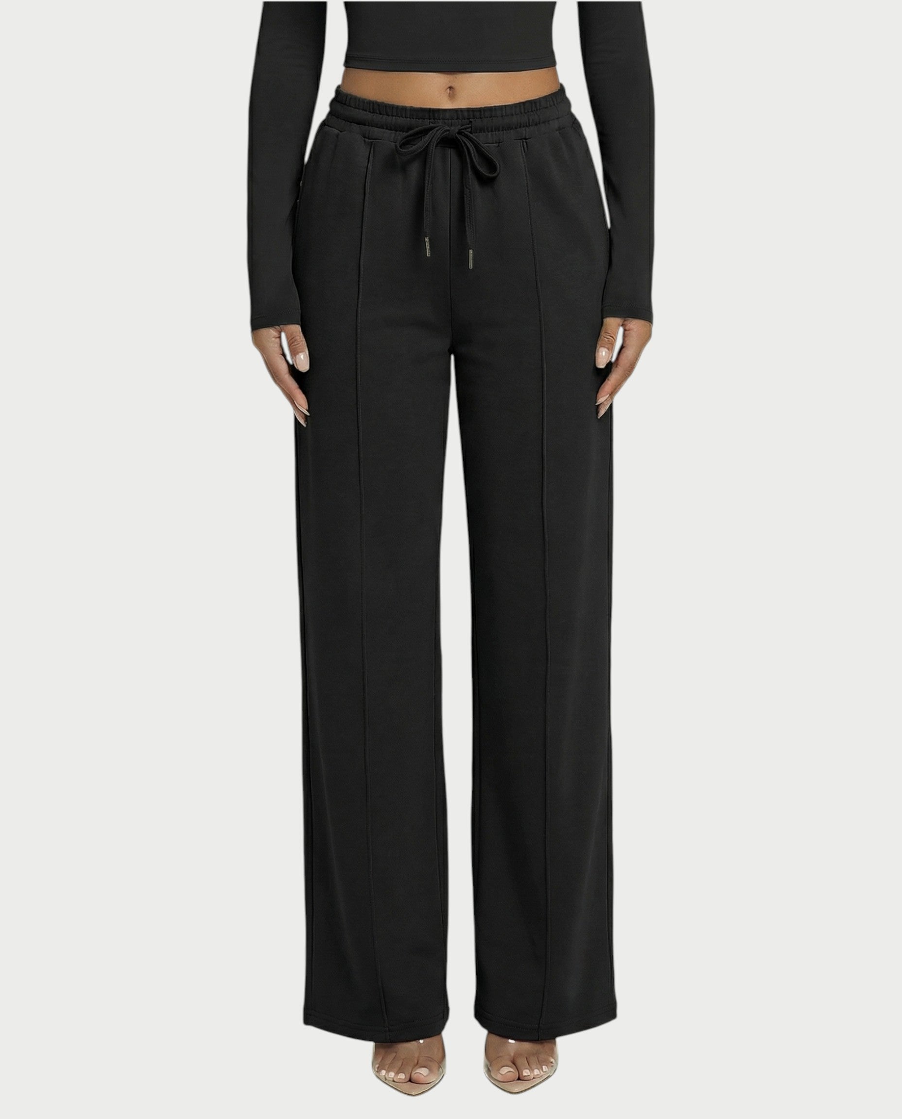 Wide-Leg Drawstring Sweatpants