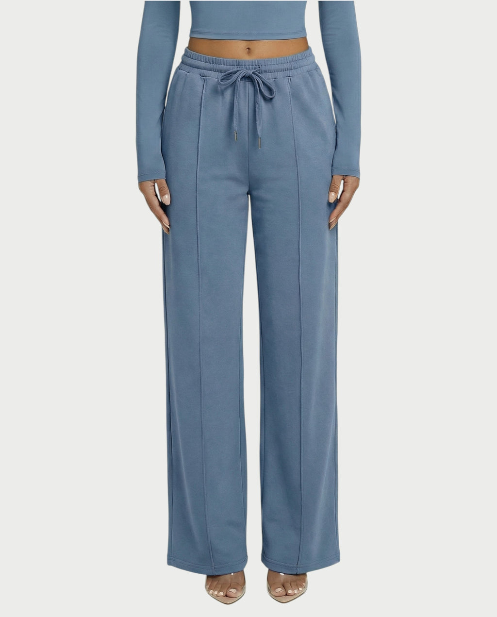Wide-Leg Drawstring Sweatpants