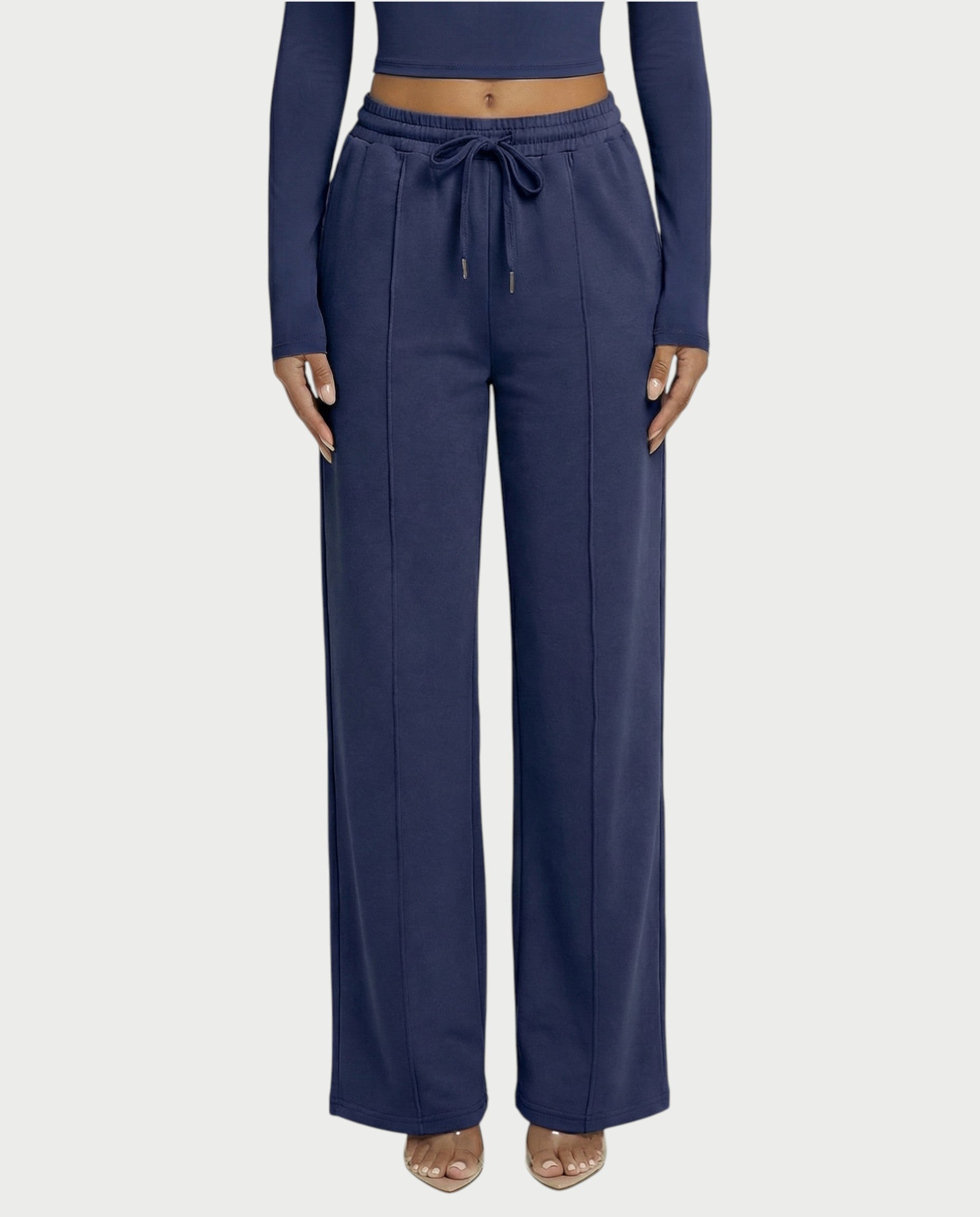 Wide-Leg Drawstring Sweatpants
