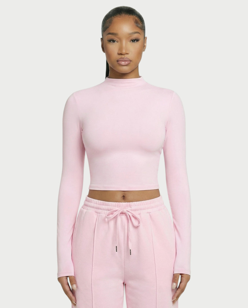 Mock Neck Seamless Long Sleeve Top