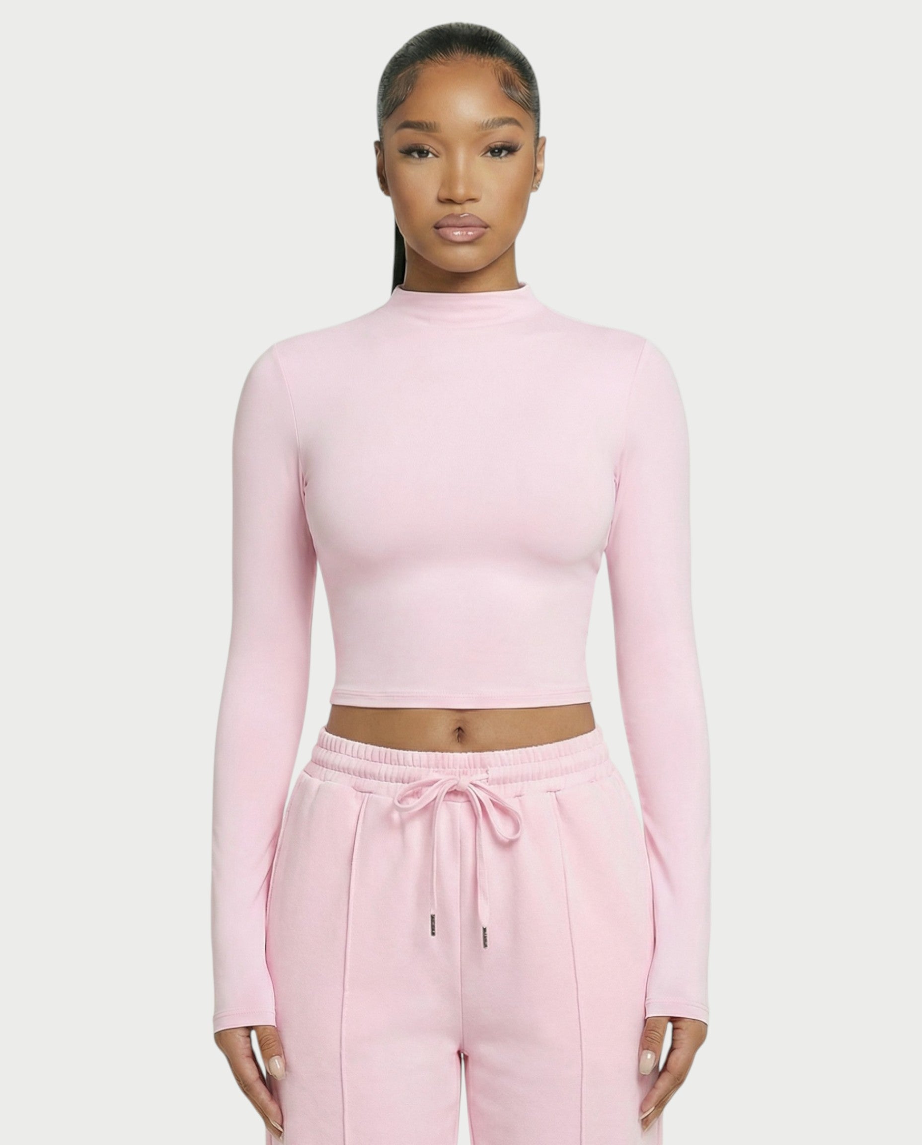 Mock Neck Seamless Long Sleeve Top